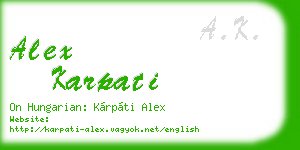 alex karpati business card