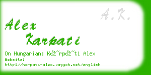 alex karpati business card